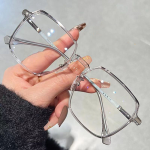 Lunettes d'ordinateur anti-lumière bleue à monture intégrale en TR90 avec logo personnalisé 2024, monture optique carrée en métal, vente en gros du fabricant - Product Image 3