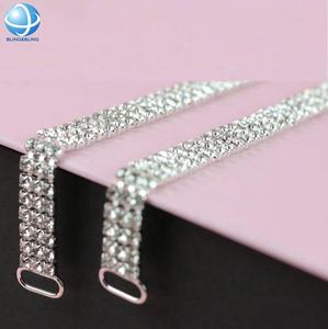 シルバークリスタルビキニチェーンバックルオーバルラインストーンコネクタ下着アクセサリー用 - Product Image 6