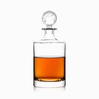 Decantador de Whisky de 1050 ml con Logotipo Personalizado y Tapón de Vidrio, Decantador de Gran Capacidad para Uso Doméstico, para Alcohol, Vino, Brandy