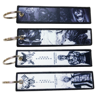 Étiquette de jet personnalisée broderie impression étiquette de vol personnalisée Anime Al Por Mayor Porte Cle Brode Anime Jet Tags porte-clés