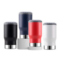 Refroidisseur de canettes 4-en-1 en acier inoxydable de 12 oz, isolé sous vide, blanc, vierge, pour sublimation, avec couvercle, pour bière, personnalisable avec logo