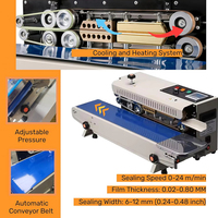 Impresora automática de fecha de inyección de tinta, cinta transportadora eléctrica para pequeñas empresas, sellado de bolsas de polietileno, bolsa de papel de aluminio disponible