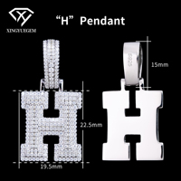 Personnalisé Nouveau Design Brillant Moissanite Diamant Pendentif Argent 925 Charmes Glacé VVS Moissanite Lettre Initiale Pendentif