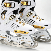 Patins à glace convertibles 2 en 1 pour adultes, lame en acier inoxydable, roues en PU, bottes de patinage sur glace, freestyle, taille 36-44
