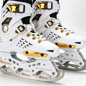 Patins à <span class=keywords><strong>glace</strong></span> convertibles 2 en 1 pour adultes, lame en acier inoxydable, roues en PU, bottes de patinage sur <span class=keywords><strong>glace</strong></span>, <span class=keywords><strong>freestyle</strong></span>, taille 36-44 - Product Image 5