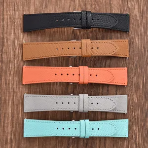 JUELONG 18mm 19mm 20mm 21mm 22mm 23mm 24mm Genuine Leather Watch Strap Saffiano Leather Watch Bands With Quick Release Straps