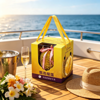 Durian Eco Box Gele Venster Premium Handvat voor Vers Fruit Jachtdek Champagne Bloem Oceaan Hoed Groothandel