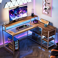 Bureau modulaire simple mobilier de bureau bureau d'ordinateur en bois en forme de L avec étagères bureau PC d'angle