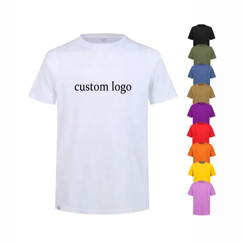 Günstige Großhandel individuell bedruckte Logo Herren weiß schlichte T-Shirt Baumwolle