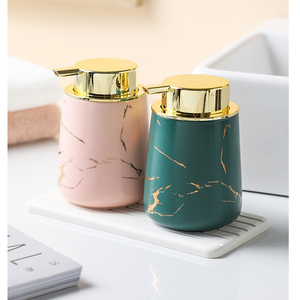 Dispensador de Jabón para Baño con Logotipo Personalizado, Cerámica Oscura Mate con Acabado Marmoleado, 400 ml, para Jabón en Espuma y Loción - Product Image 5