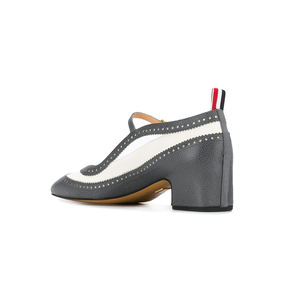 Tacchi robusti in pelle ampia vestibilità taglie forti fibbia Sexy punta quadrata Design intrecciato Laser bocca bassa eleganti scarpe Mary Janes - Product Image 2