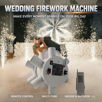 Système de Tir de Feux d'Artifice Froids Bride Pyrotechic à Télécommande Sans Fil, 6 ou 12 Canaux, avec Batterie Rechargeable et Roue de Rotation Unique Effet Moulin à Vent