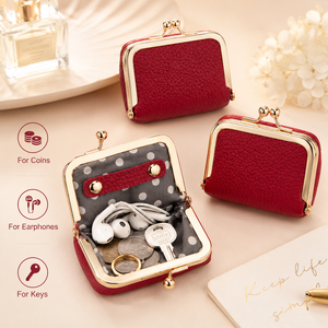 Sac à bijoux carré en cuir écologique Ele Queen, mini pochette portable à fermeture Kiss Lock avec doublure douce pour organiser les bijoux de voyage - Product Image 2