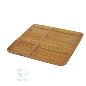 Bandeja de Bambú Ecológica con Compartimentos y Acabado Lacado para Servir Aperitivos, Frutas y Verduras - Product Image 6