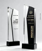 Trophée créatif en alliage d'aluminium et cristal, souvenir de récompense annuelle personnalisé