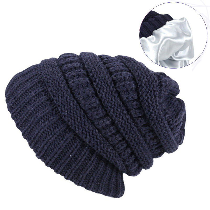 Women\'s Slouchy B2 Navy Beanie Winter Warm Chunky Soft Skull Cable Knit Hat Cap ANGELA & WILLIAM Winter Warm Thick Cable Knit Slouchy Skull  main image 3