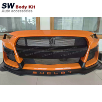 Parachoques Delantero de Fibra de Vidrio Estilo GT500 para Ford Mustang 2018-2021, Piezas de Carrocería