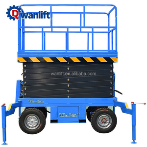 500kg 9m Semi-Electric Scissor Lift Electric Scaffolding Baja Paduan 20m Penggunaan Dalam/Luar Ruangan - Product Image 1