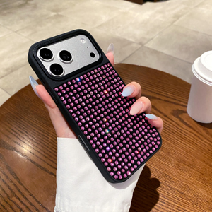 Coque tendance noire avec strass pour <span class=keywords><strong>iPhone</strong></span> 17 16 15 <span class=keywords><strong>14</strong></span> 13 12, dos en PC <span class=keywords><strong>noir</strong></span> luxueux orné de cristaux, protection anti-choc et bijoux - Product Image 2