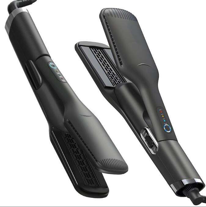 Professional 2-in-1 Titanium Ionic Hair Styler Ceramic Plate Flat