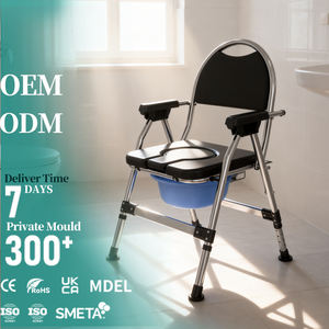 Silla <span class=keywords><strong>de</strong></span> Comodidad Plegable <span class=keywords><strong>de</strong></span> Acero Inoxidable con Barra <span class=keywords><strong>de</strong></span> Apoyo para Levantarse con Seguridad, para la Habitación del Anciano, con Certificación CE - Product Image 1