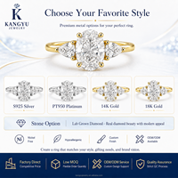 Laboratuvarda Yetiştirilmiş Elmas 14K/18K Oval Kesim Beyaz DEF Renk Kadın Nişan Yüzüğü IGI Sertifikalı Dolgulu VVS/VS Kalite