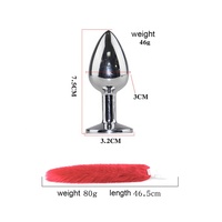 SM Sex Fox Tail Anal Plug Butt Plug Silver Stainless Steel Bud Plug Role Play Fetish Handcuffs Adult Game Holiday Gift