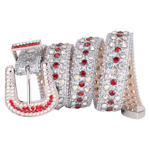 Ceinture unisexe en PU bleu avec boucle en alliage et diamants, style européen et américain, commerce extérieur transfrontalier, ceinture de plongée B003 - Product Image 4