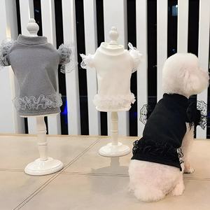 ชุดเดรสสัตว์เลี้ยงสีลูกกวาด ระบายอากาศได้ดี แขนบาน คอสูง แต่งขอบลูกไม้ สำหรับสุนัขและแมว - Product Image 2