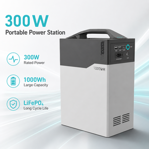 แบตเตอรี่สำรองพกพาสำหรับใช้งานกลางแจ้ง 220V 300W กระแสไฟสูง พร้อมระบบ MPPT คลื่นไซน์บริสุทธิ์ สำหรับการเดินทางด้วยรถยนต์ แคมป์ปิ้ง 300W-1000WH 300W- - Product Image 1