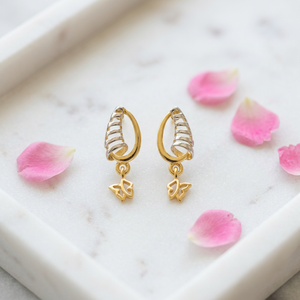 Pendientes de Oro Real de 22 Quilates 916 de Lujo para Mujer, Ligeros, para Uso Diario, con Acabado Elegante - Product Image 5