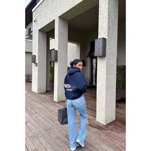 Sweat-shirt à capuche pour femme, bleu marine, imprimé New York - Product Image 1