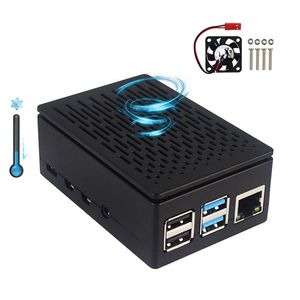 Raspberry <span class=keywords><strong>Pi</strong></span> 4 Modelo B Caja protectora de plástico negro Caja ABS Compatible con pantalla LCD de 3,5 pulgadas y ventilador para RPI 4 - Product Image 1