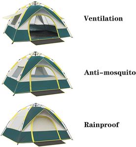Carpa Domo Impermeable y Resistente al Viento para Acampar, Estructura de Una Habitación, Fácil de Instalar, Pequeña y Ligera - Product Image 4