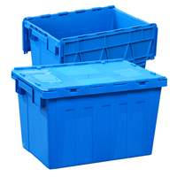 Caisse en plastique empilable, pliable, durable, écologique, certifiée ISO9001/ROHS, avec couvercles, design robuste, capacité 40-60 kg, agriculture