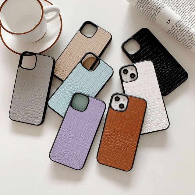 Crocodile Pattern Leather Phone case for IPhone17 16Promax 15 14 13 12 Anti-fall Protective Cover