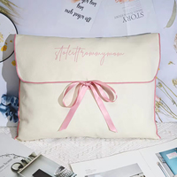 Sac enveloppe en toile de coton de luxe, recyclable, avec logo personnalisé, pour vêtements, sacs à main, livres, emballages, cadeaux, rangement de cheveux, avec sangles