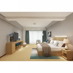 فوشان الحديثة الملك الحجم فندق أطقم أثاث غرف النوم مع تصميم مجاني