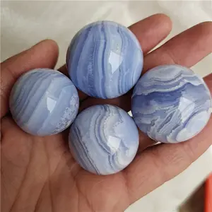 Mini boule de pierre précieuse en dentelle bleue naturelle, sphère de haute qualité, en cristaux de Quartz Reiki, pierres de guérison, vente en gros,