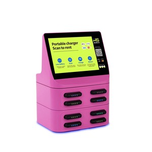 Station de location de chargeurs portables commerciaux partagés, 8 emplacements, écran tactile, borne de recharge avec système de paiement - Product Image 2