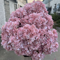 Hochzeit 5 Köpfe Faux Burgund Hortensien Kunstseide Real Touch Lila Hortensie Seiden blume