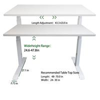 Cadre de bureau sur pied à double moteur électrique Ada pour cadre de table de 41 à 82 pouces avec contrôleur de mémoire ergonomique réglable en hauteur
