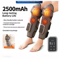 Masseur de jambes électrique à compression d'air avec chaleur - Machine de massage des mollets chauffante à 3 modes pour soulager la douleur et améliorer la circulation sanguine