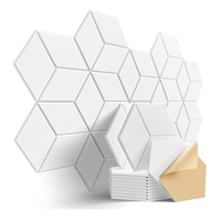 Panneaux acoustiques hexagonaux en feutre PET, revêtements muraux décoratifs 3D, à coller, pour bureau, maison, cinéma, salle de sport