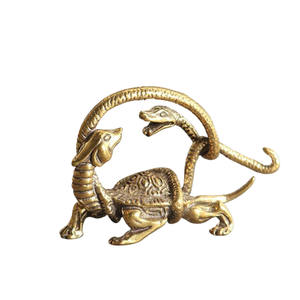 Adornos de latón de las cuatro bestias divinas KI Tengqiao: Dragón Azul, Tigre Blanco, Pájaro Vermilion y Tortuga Negra, artesanía de bronce cuadrada - Product Image 4