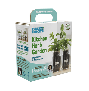 Jardin d'herbes aromatiques en pot Mason pour cuisine par Ayesha Curry - <span class=keywords><strong>Basilic</strong></span> et menthe biologiques pour usage intérieur - Product Image 1
