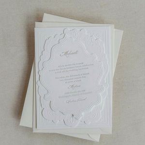 Invitaciones de Boda de Lujo, Diseño de Logotipo Personalizado, Papel Kraft, Impresión Tipográfica en Cartón, Grabado en Relieve, Proveedores de Sets al por Mayor - Product Image 5