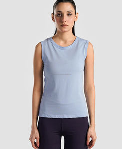 Débardeur court pour femme en coton 100% respirant et à séchage rapide, col rond, qualité supérieure, style streetwear, motif uni - Product Image 1