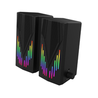 Mini haut-parleurs compacts en plastique USB 2.0 filaire PC haut-parleur haut-parleur de jeu Audio avec lumière pour ordinateur de bureau haut-parleurs