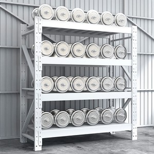 Light Duty Steel Storage <b>Rack</b> 4 Layer Adjustable Black Metal Shelving For Warehouse Household Use - Product Image 2